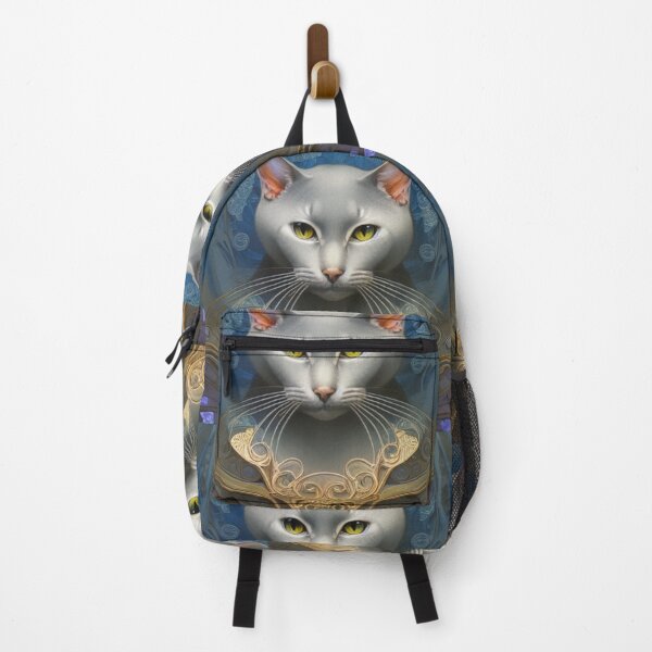 Item preview, Portrait of A Russian Blue With Gold Trim designed and sold by ZenEverAI.