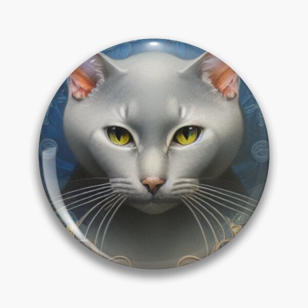 Item preview, Portrait of A Russian Blue With Gold Trim designed and sold by ZenEverAI.