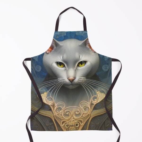 Item preview, Portrait of A Russian Blue With Gold Trim designed and sold by ZenEverAI.