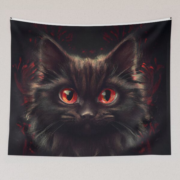 Item preview, Black cat with red aura designed and sold by SanScho69.