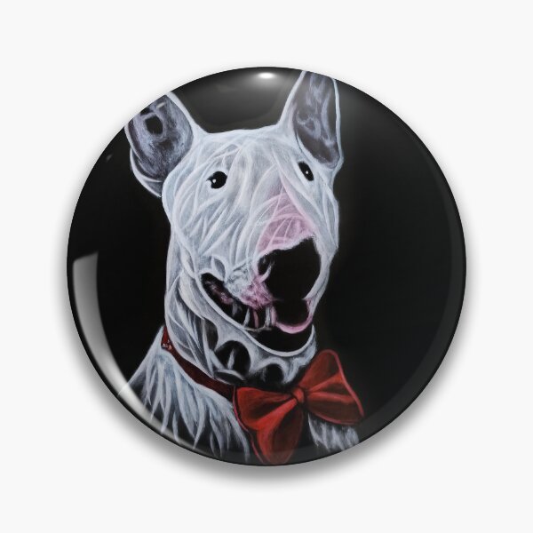 Item preview, Bull Terrier With Red Bow Tie Acrylic Painting Portrait designed and sold by SKornackiArt.