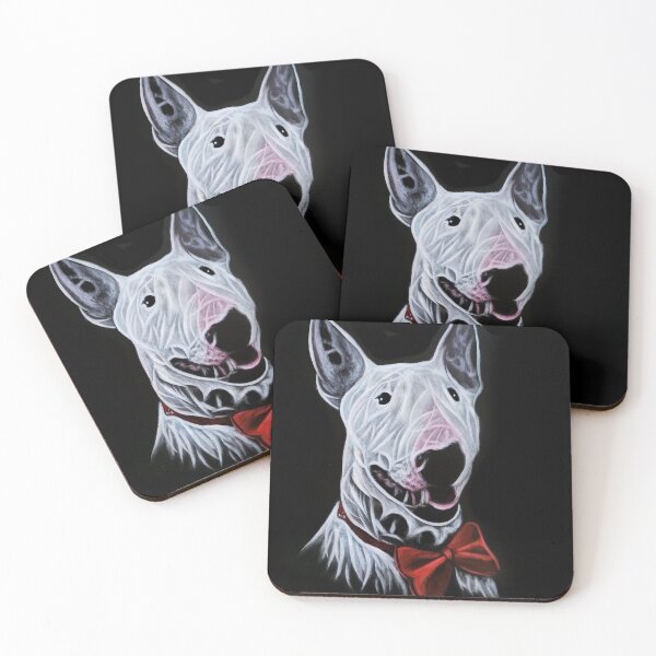 Item preview, Bull Terrier With Red Bow Tie Acrylic Painting Portrait designed and sold by SKornackiArt.