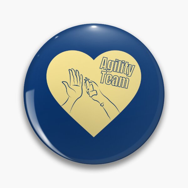 Item preview, Agility team with a paw and a hand in a heart in blue and yellow designed and sold by PausePapote.