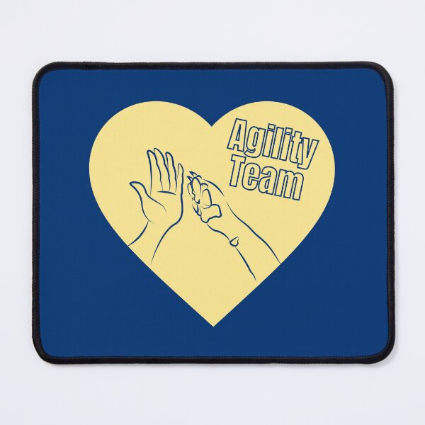 Item preview, Agility team with a paw and a hand in a heart in blue and yellow designed and sold by PausePapote.