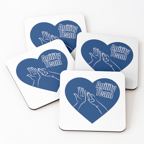 Item preview, Agility team with a paw and a hand in a heart in blue and yellow designed and sold by PausePapote.