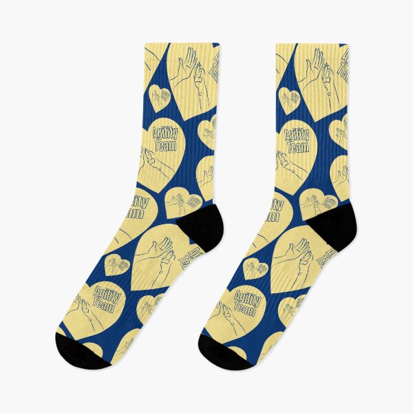 Item preview, Agility team with a paw and a hand in a heart in blue and yellow designed and sold by PausePapote.