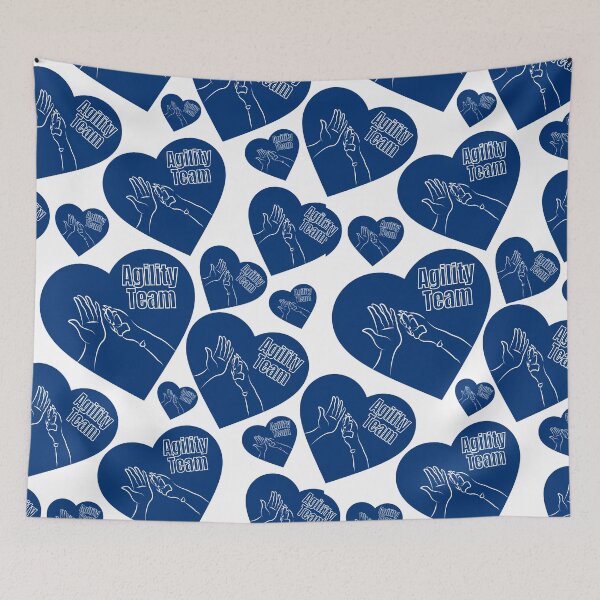 Item preview, Agility team with a paw and a hand in a heart in blue and yellow designed and sold by PausePapote.