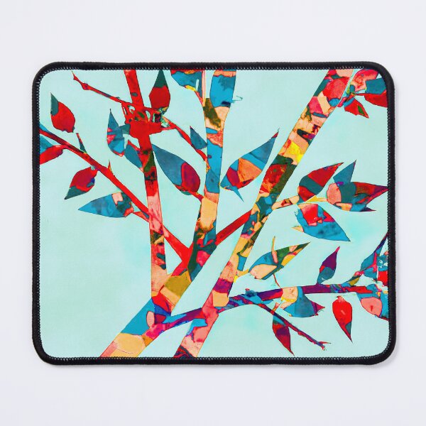 Item preview, Branch and Leaves. - Abstract Art - Red, Yellow, Blue and Turquoise designed and sold by Inomaly Art.