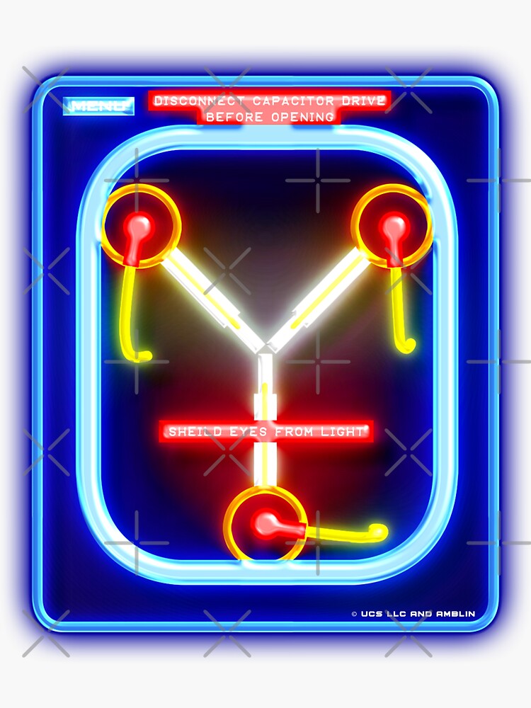 "Back To The Future Neon Flux Capacitor © UCS LLC and Amblin" Sticker