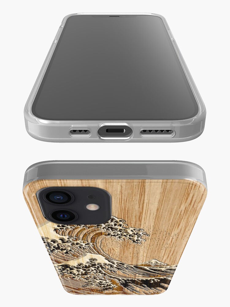 Alternate view of The Great Hokusai Wave in Bamboo Inlay Style iPhone Case & Cover