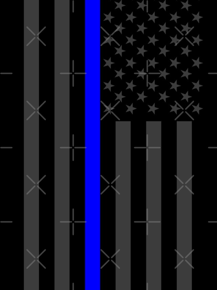 The Symbolic Thin Blue Line on American Flag by Garaga.
