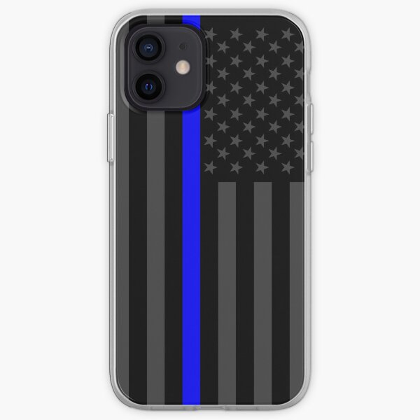 The Symbolic Thin Blue Line on American Flag iPhone Soft Case