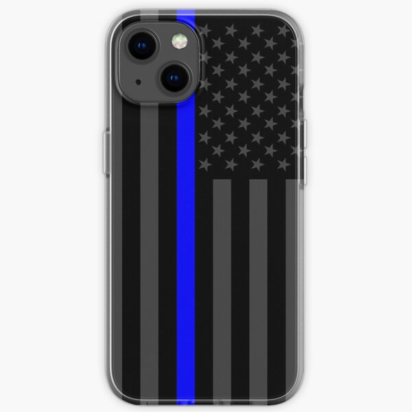 Die symbolische dünne blaue Linie auf amerikanischer Flagge iPhone Flexible Hülle