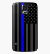 Die symbolische dünne blaue Linie auf amerikanischer Flagge Hülle & Skin für Samsung Galaxy