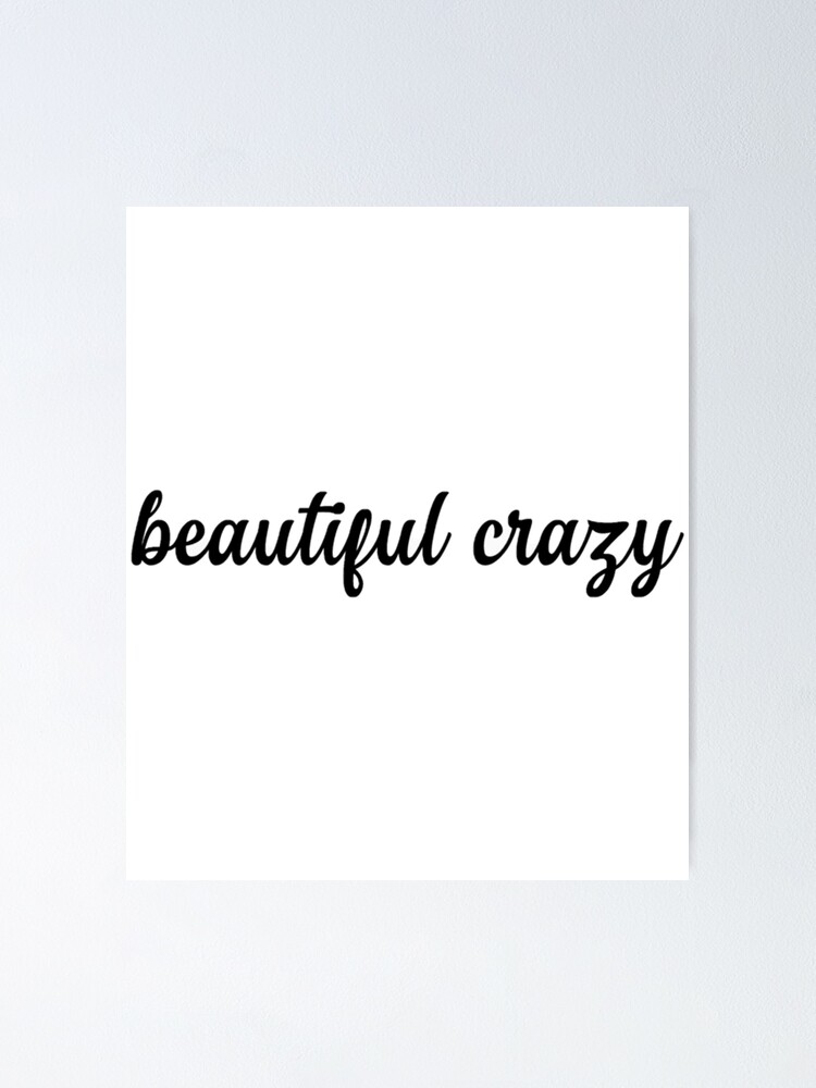 Beautiful crazy song lyrics  Poster for Sale by GranolaLifex