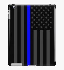 The Symbolic Thin Blue Line on American Flag iPad Case/Skin
