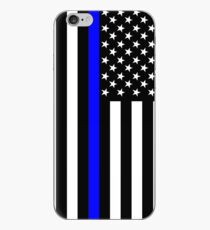 The Symbolic Thin Blue Line on US Flag iPhone Case