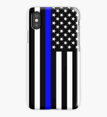 The Symbolic Thin Blue Line on US Flag iPhone Case
