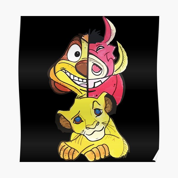 Simba Timon And Pumbaa Poster For Sale By Animated69 Redbubble