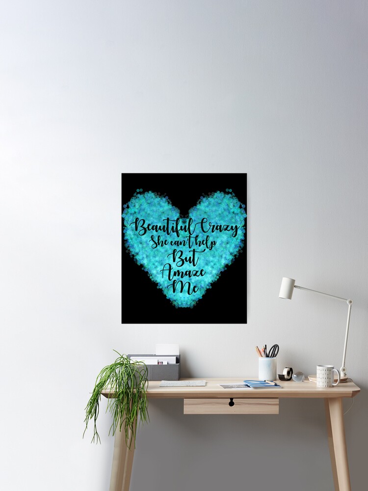 Beautiful crazy song lyrics  Poster for Sale by GranolaLifex