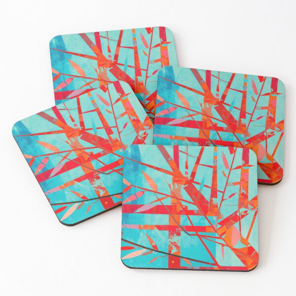 Item preview, Square Branches - Abstract Art - Orange and Turquoise designed and sold by Inomaly Art.