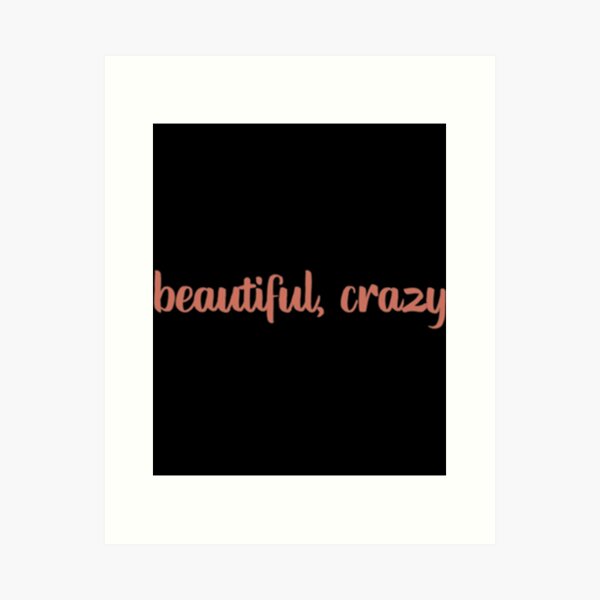 Luke Combs Beautiful Crazy Heart Song Lyric Print - Red Heart Print