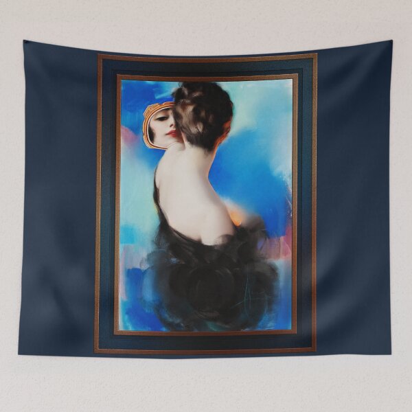 Item preview, Elegance In Black, American Sunday Cover Illustration by Rolf Armstrong Remastered Xzendor7 Vintage Illustration Art Reproductions designed and sold by Xzendor7 Digital Art Creations.