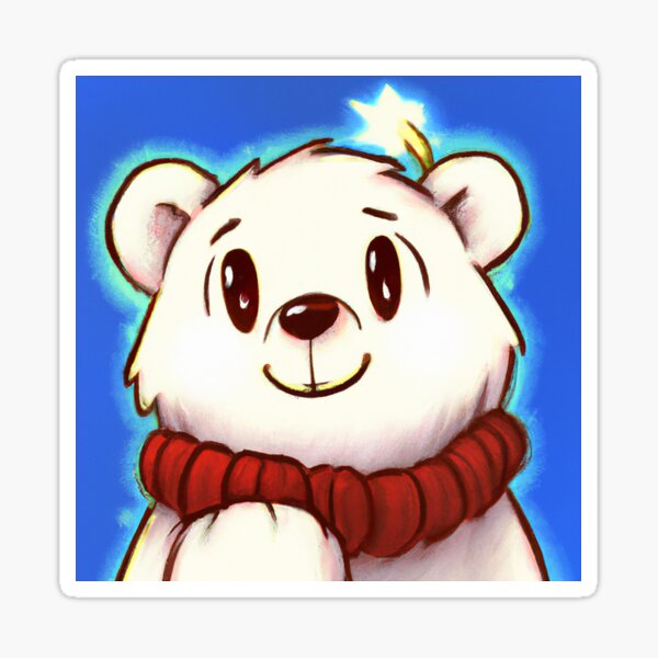 Cute Polar Bear Drawing Sticker for Sale by WeHeartAnimals