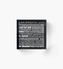 Bloque acrílico Desiderata - Negro