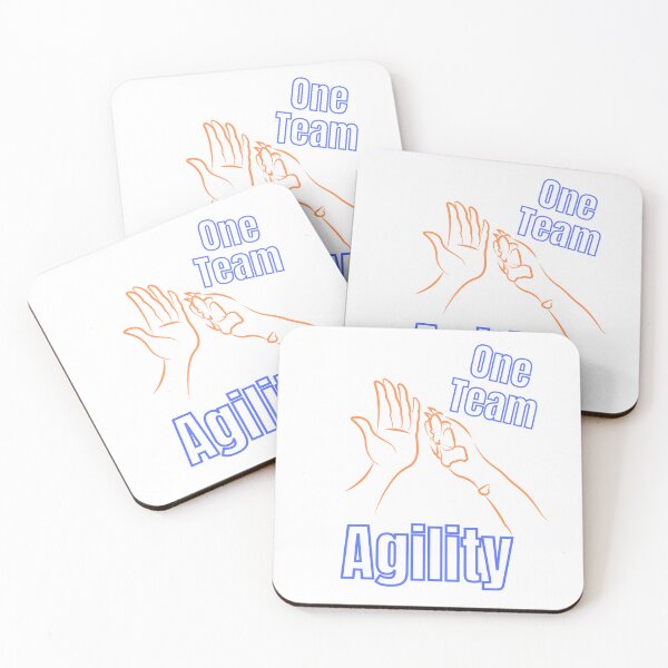 Item preview, Agility - a team with hand and paw in blue and orange designed and sold by PausePapote.