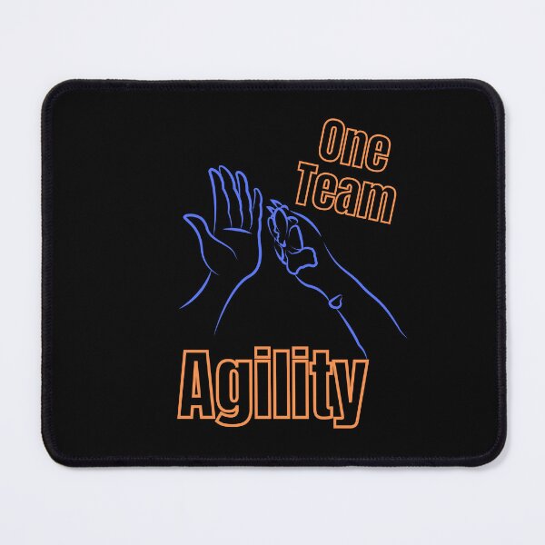 Item preview, Agility - a team with hand and paw in blue and orange designed and sold by PausePapote.