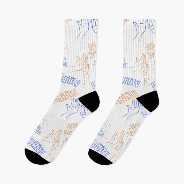 Item preview, Agility - a team with hand and paw in blue and orange designed and sold by PausePapote.