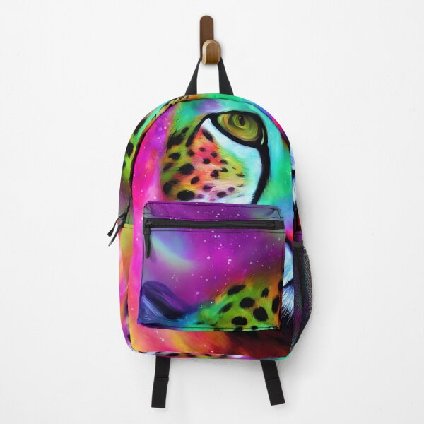 Artikelvorschau, Regenbogenleopard, glühender Nebel, komplizierte, elegante, hochdetaillierte, digitale Malerei entworfen und verkauft von DrawItOnce.