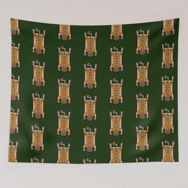 Item preview, TIBETAN TIGER RUG 1-green designed and sold by BEATRIZ ABAITUA.