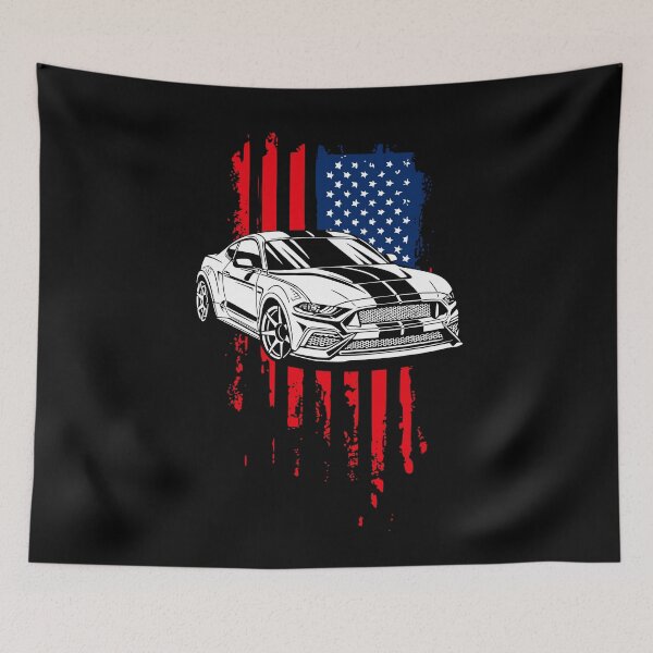 Item preview, Patriotic American Flag V8 Muscle Car Pony Mustang designed and sold by AutoDesignWerks.