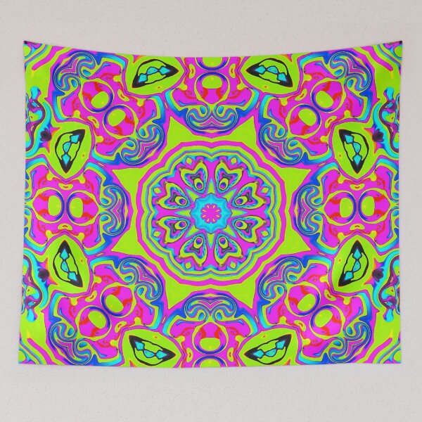Item preview, Neon Psychedelic Mandala Art | Cool Trippy Design designed and sold by hatodesigns.