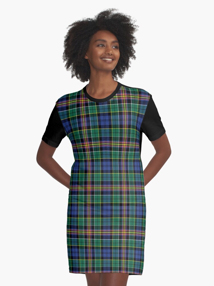 blue tartan dress
