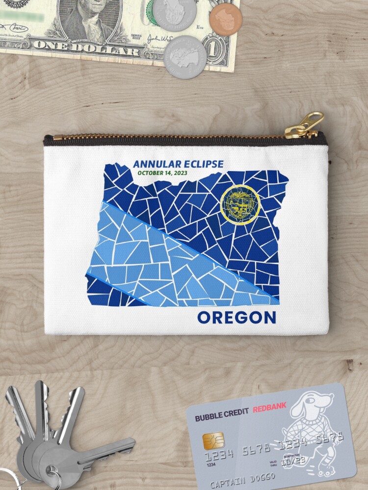 Thumbnail 3 of 4, Zipper Pouch, Oregon Annular Eclipse 2023 designed and sold by Eclipse2024.