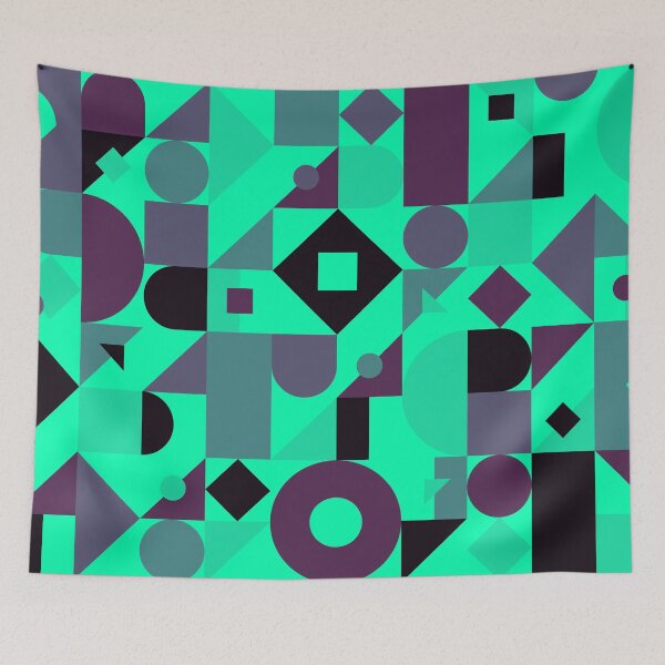 Item preview, Geometrical Beautiful Abstract Modern Pattern Medium Spring Green Luminous Bright Electric Fluorescent Neon Green Color designed and sold by ChaimaaKr.