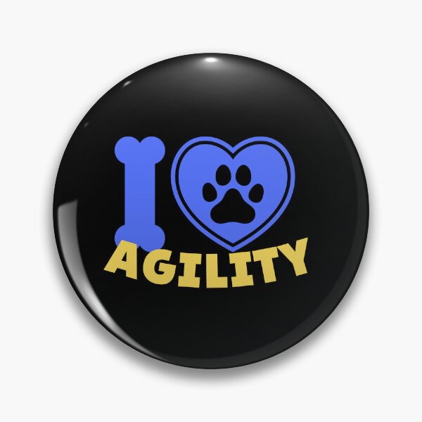 Item preview, I love agility in blue and yellow with a heart and a dog paw designed and sold by PausePapote.