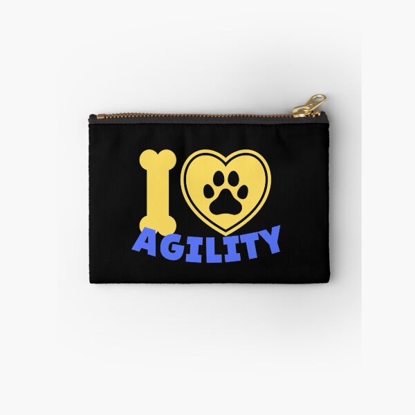 Item preview, I love agility in blue and yellow with a heart and a dog paw designed and sold by PausePapote.