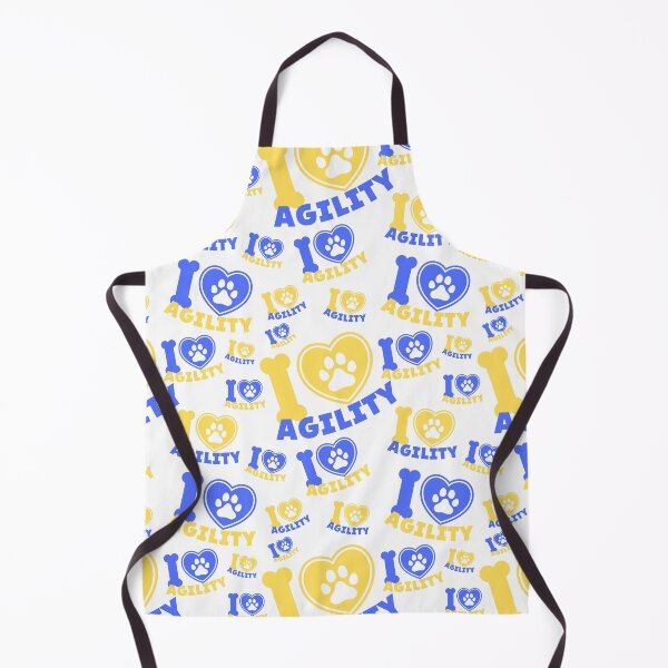 Item preview, I love agility in blue and yellow with a heart and a dog paw designed and sold by PausePapote.