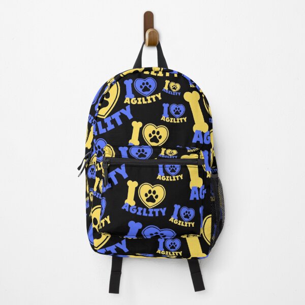 Item preview, I love agility in blue and yellow with a heart and a dog paw designed and sold by PausePapote.