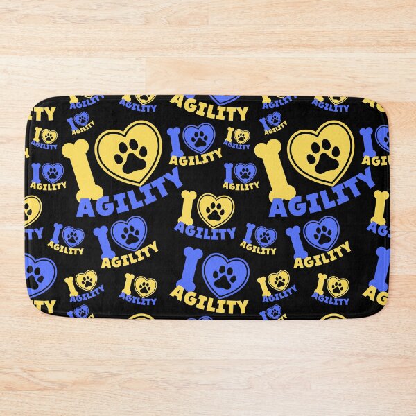 Item preview, I love agility in blue and yellow with a heart and a dog paw designed and sold by PausePapote.