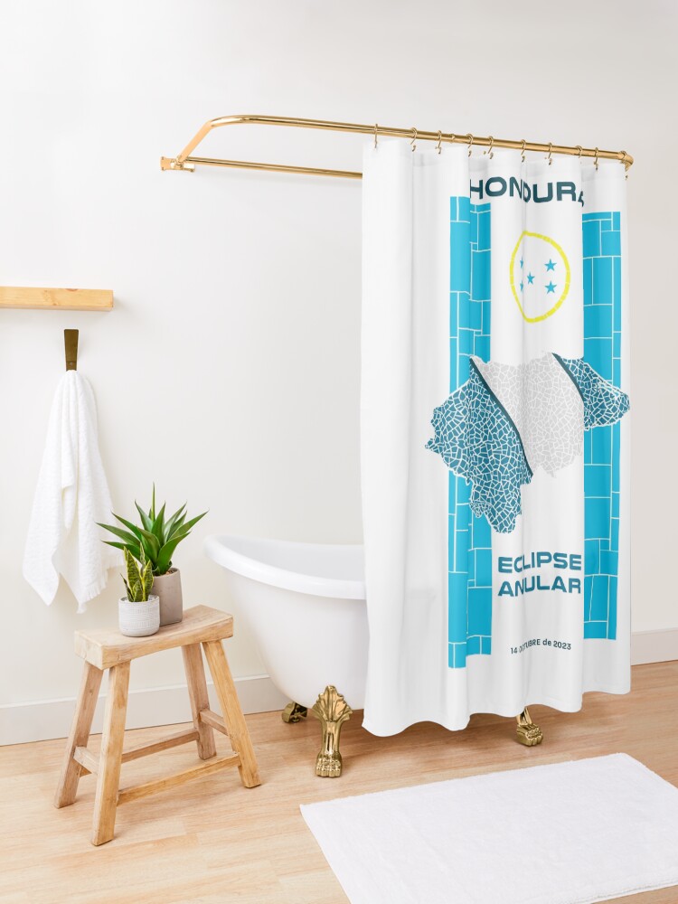 Thumbnail 3 of 5, Shower Curtain, Honduras Annular Eclipse 2023 designed and sold by Eclipse2024.