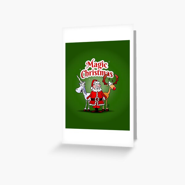 Magic Christmas with a unicorn Greeting Card