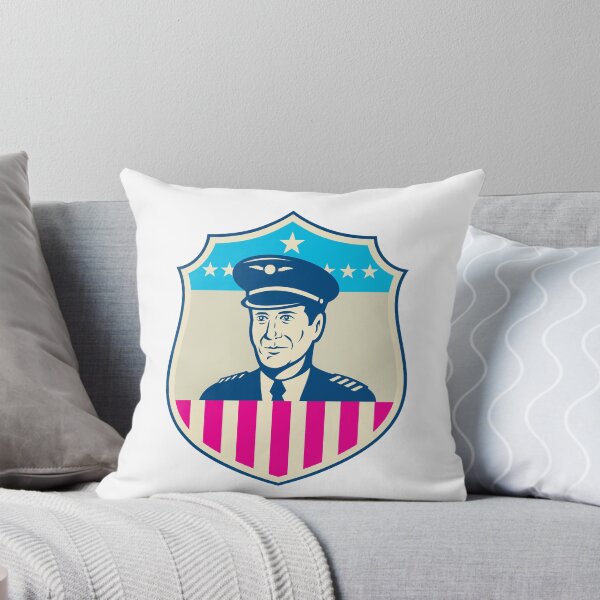 Item preview, American Airline Pilot Aviator USA Flag Shield Retro designed and sold by patrimonio.