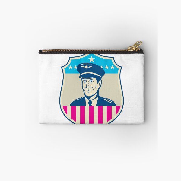 Item preview, American Airline Pilot Aviator USA Flag Shield Retro designed and sold by patrimonio.