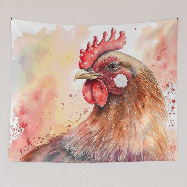 Item preview, Water colour hen designed and sold by BloodRubyz.