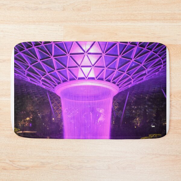 Item preview, Jewel Waterfall at Singapore Changi airport aerial view at night under lights designed and sold by mark-taylor.